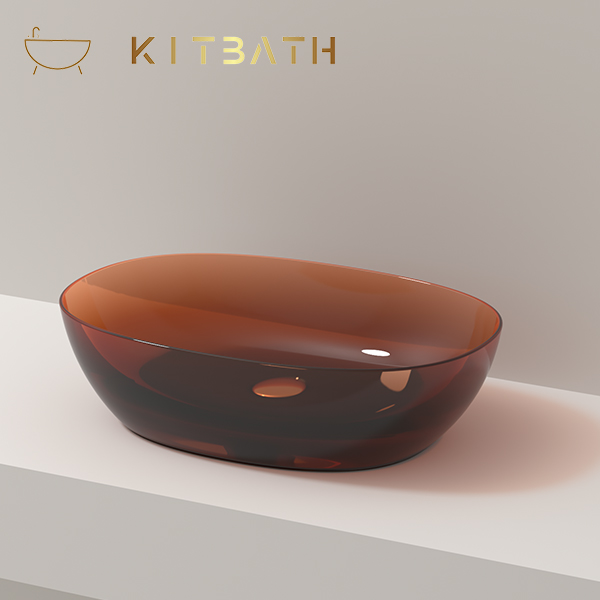 KBc-62 Oval Wash Basin Solid Surface Standing Basin Good Quality Counter Top Basin