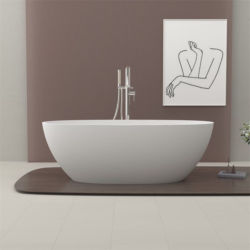 KBb-01 Freestanding bathtubs with center toe-tap drain