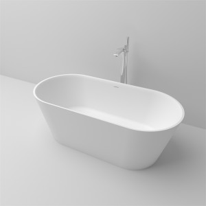 KBb-16 Free Standing Solid Surface Bathtub oval shaped with right/left side drain and overflow