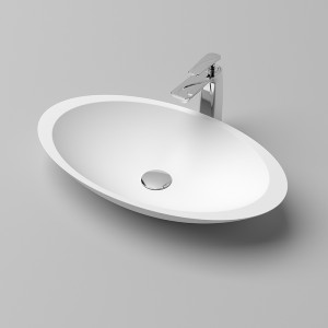 KBc-06 Solid surface vessel sink for countertop oval shape