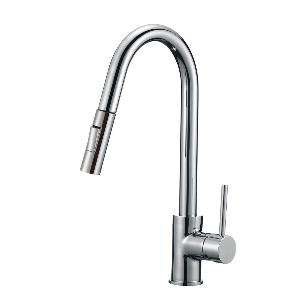 China Gold Supplier for Wash Basins - KBf-H-013A cUPC kitchen faucet pull down long neck 360 degree single handle sink mixer sink tap – KITBATH