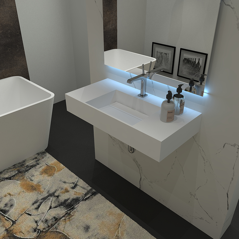 KBh-11 Wall hung sink vanity unit 800mm for a small bathroom Countertop or Sink cabinet unite