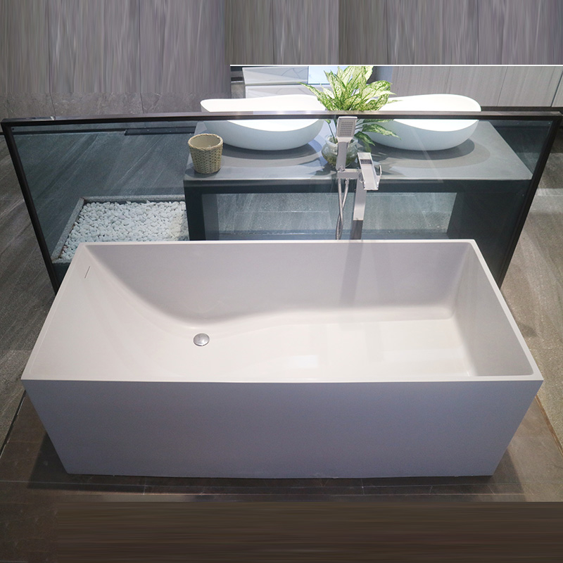 Best-Selling Stone Resin Bathtub -
 KBb-19 Rectangular Freestanding Tub with right/left side drain hole and overflow – KITBATH