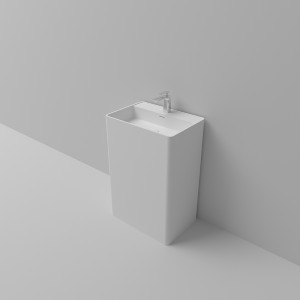 KBs-09 Retangle Bathroom Sink with 1 Overflow and 1 Faucet Hole