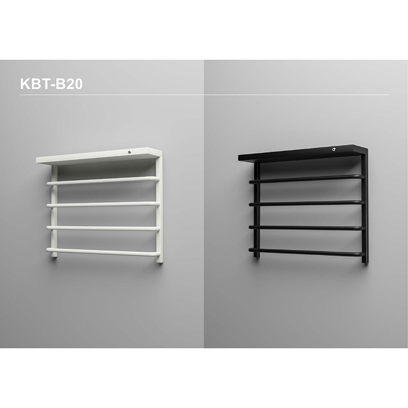 KBT-B20 SUS 304 Stainless Steel Round Tube With Shelf Heated towel rail