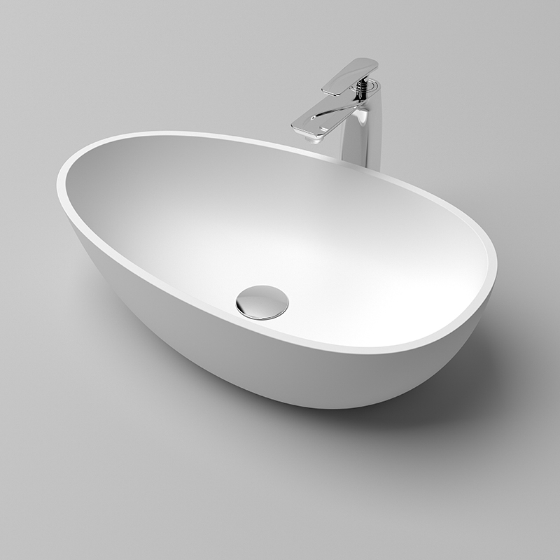 KBc-16 Egg-shaped Solid Surface Sinks with special designs and new stylish surface treatment