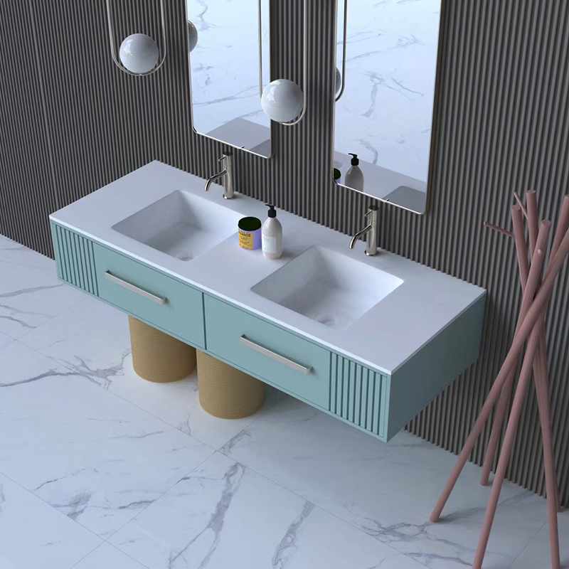 Reasonable price Square Bathroom Sink -
 KBv-13 Wall mounted cabinet with drawers solid surface stone – KITBATH