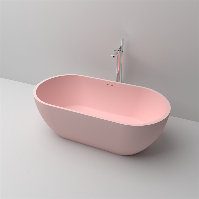 KBb-10 Indoor Freestanding cast resin Bathtub with center drain and overflow
