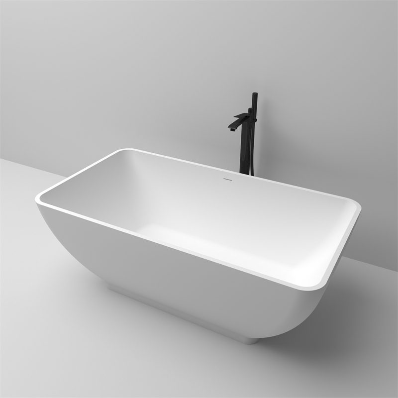KBb-05 Square Free standing bathtub with center drain and overflow