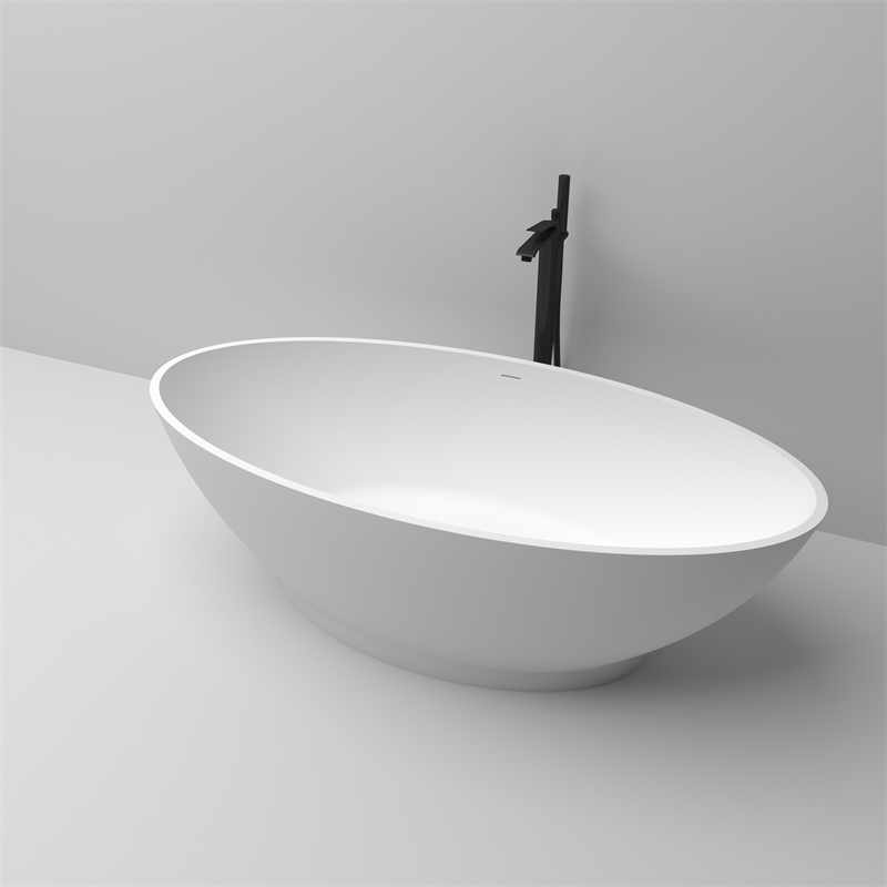 KBb-09 Free solid surface tubs with center drain and overflow