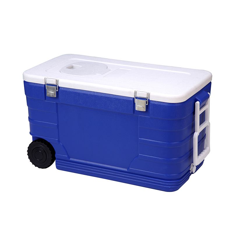 KYL52 52L Blue Color wheeled Outdoor Picnic Camping Ice chest Cooler Box