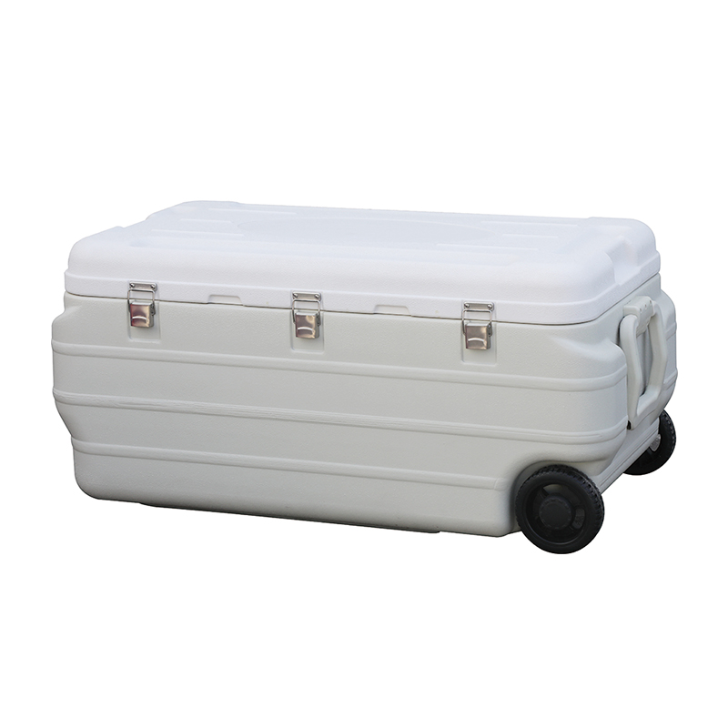 KY507B 170L Large Ice Chest Chilly Bin Plastic Trolley Cooler Box With Wheels For Fishing Camping