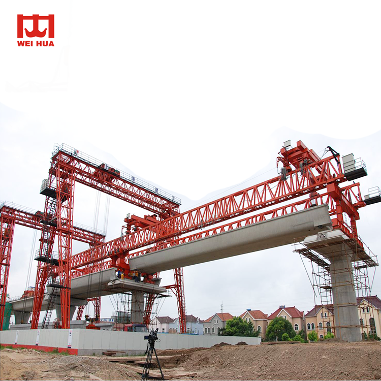 Concrete bridge launcher crane for girder erection is used in the erection of precast beam bridges for span by span method of construction for precast beam girders like T beam, U beam, etc. This self-beam launcher is suitable for bridge construction over river, valley or highway and so on.