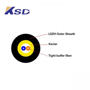 2 Core FTTH Round Access Optical Fiber Cable With 7X3.0MM Steel Stranded Messenger Wire