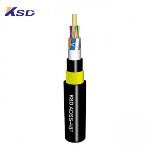 48 Core Aerial Non Metallic ADSS Cable With HDPE Sheath