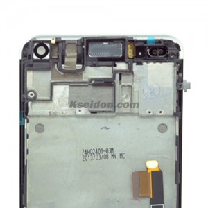LCD Complete With Frame Sim Flex Cable For HTC One 801e Brand New White