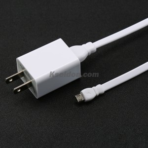 Single USB2.4A Travel charger with 1M Lightning cable RP-U14(US/CN/EU) White