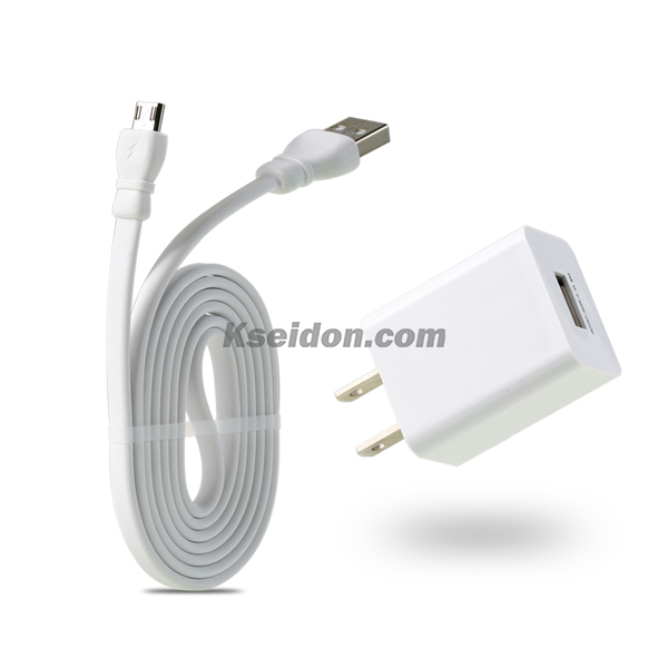 Single USB2.4A Travel charger with 1M Lightning cable RP-U14(US/CN/EU) White Featured Image