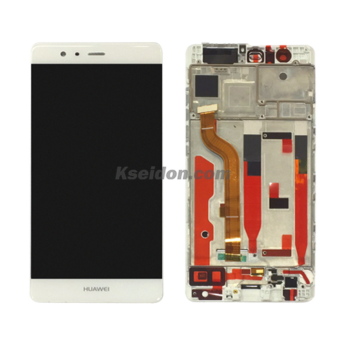 LCD Complete With Frame For Huawei P9 oi White Featured Image