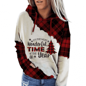 Christmas hoody for women White Hoodie Fashion Tops Wholesale Streetwear Sweatshirts Hoody Polyester Cotton Color Block Hoodies women’s hoodies