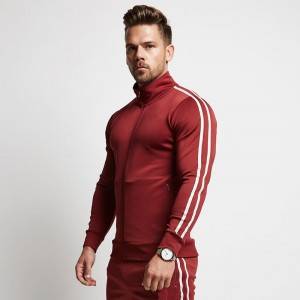 2021New Men Fashion Striped Tracksuit Male Hoodies+Pants 2PC Set Sport Suit Men’s Gyms Set Slim Fit Sport Tracksuit Sets