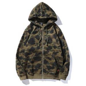 Famous Best Cotton Sweatshirts Company - Long Sleeve Zipper Up Men’s Hoodie With Allover Camo Printing – Kaishun