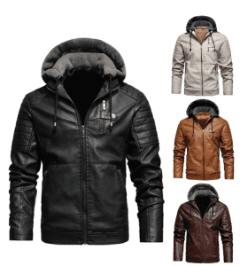 2021 new style men’s motorcycle leather jacket with hood washed PU leather jacket jacket tide domineering leat