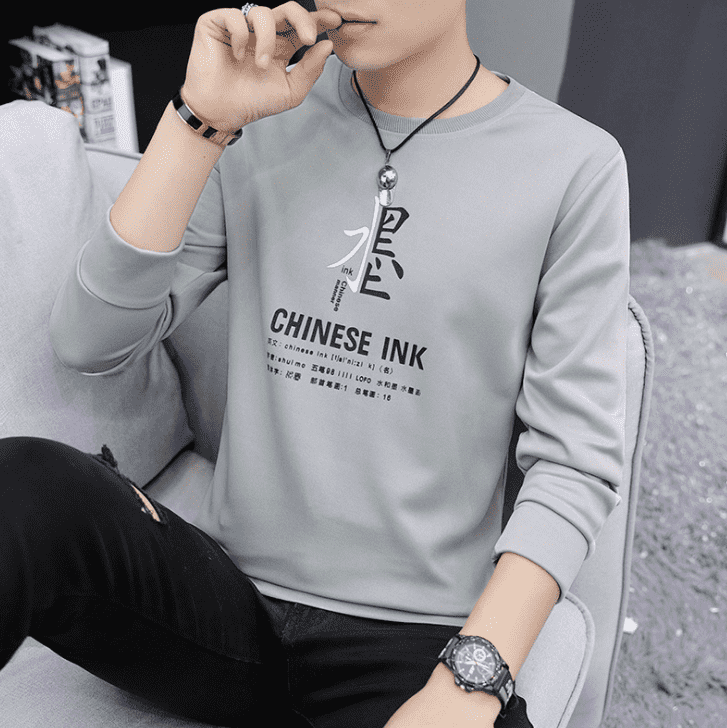 China Discount Custom Hoodie Printing Products - french terry sweatshirt mens fashion printing logo round neck type pullover sweater – Kaishun