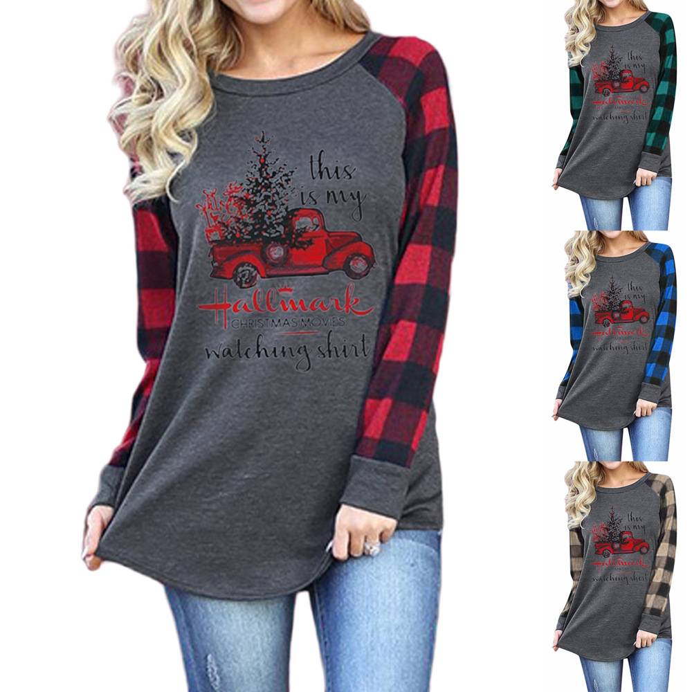 Women Letter Printed Sweatshirts Girls Casual Crewneck Sweatshirts Undershirt Female Hot Sale Christmas Sweatshirt Featured Image