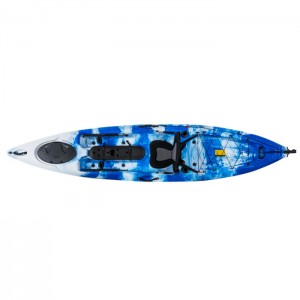 Kayak de plástico con remo para pesca de travesía, más barato, sentado en la parte superior