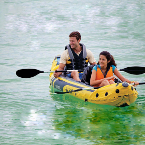 Kayak Murah 2 Wong Inflatable Boat Pedal Drive Fishing Kayak