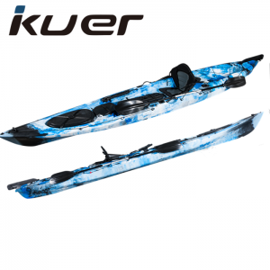 KUER 4.23M SOT Single Professional Fishing Angler kayak plastik Kayak dengan dayung