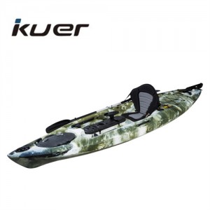 Kayak plastik Roto Molded Angler profesional tunggal 12 kaki dengan bot kayuh untuk dijual