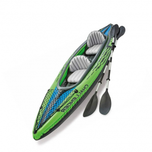 Korkealaatuinen puhallettava PVC-vene kalastus yksiosainen pvc puhallettava kajakki kahdelle hengelle