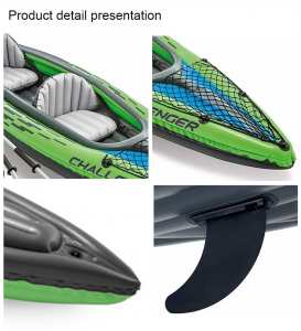 High Quality Inflatable PVC Boat kamun kifi guda ɗaya pvc inflatable kayak mutum biyu