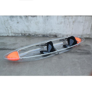 Kayak clair transparent de vente chaude sur le kayak supérieur pour deux personnes