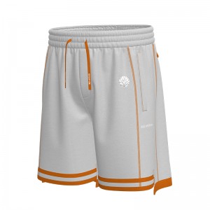 Men Ribbing Drawstring Shorts With Pockets Breathable Workout Running Shorts Pant