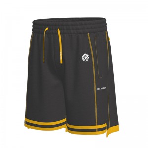Men Ribbing Drawstring Shorts With Pockets Breathable Workout Running Shorts Pant