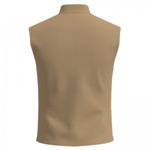 Men Stand Collar Full Zip Golf Vest With Pockets