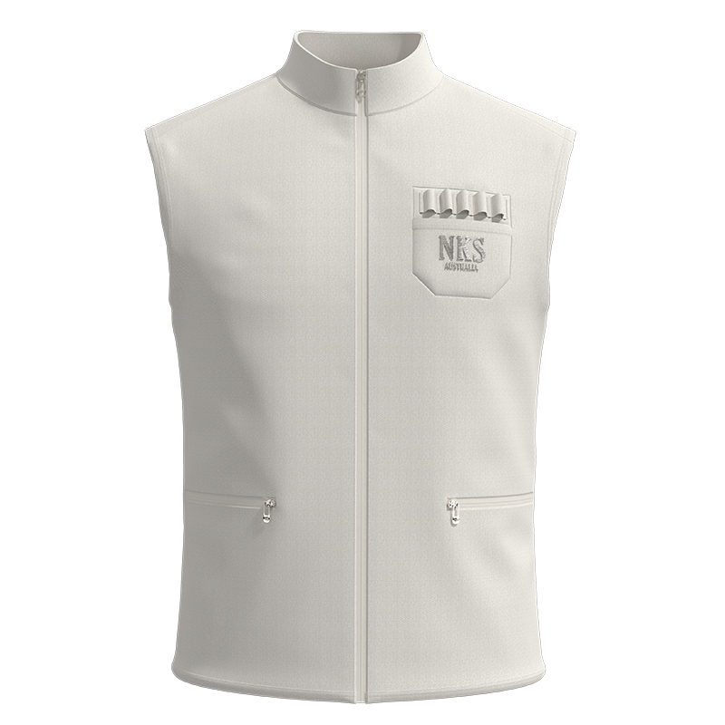 Men Stand Collar Full Zip Golf Vest With Pockets