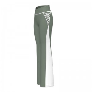 Women Athletic Gym Yoga Pants Logo Printed High-Stretch Slightly Bootcut Pants