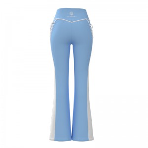 Women Athletic Gym Yoga Pants Logo Printed High-Stretch Slightly Bootcut Pants