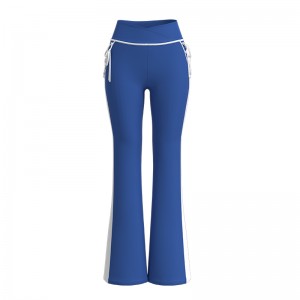 Women Athletic Gym Yoga Pants Logo Printed High-Stretch Slightly Bootcut Pants