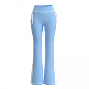 Women Athletic Gym Yoga Pants Logo Printed High-Stretch Slightly Bootcut Pants