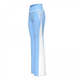 Women Athletic Gym Yoga Pants Logo Printed High-Stretch Slightly Bootcut Pants