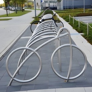 Proyecto de estacionamiento de bicicletas de metal para exteriores personalizado OEM