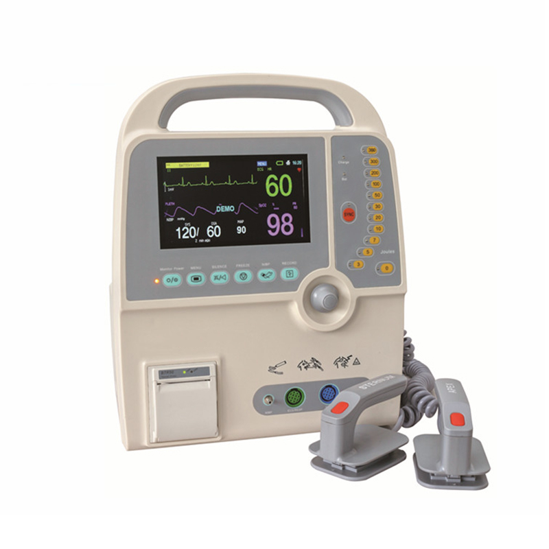 Bifasisk AED hjertedefibrillator med monitor