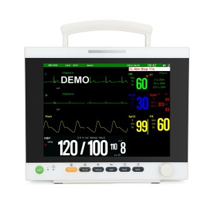 Monitor pasien samping tempat tidur 6 parameter standar 15 inci uMR P17+ ​​hitam