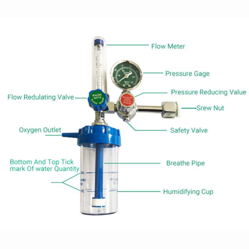 Oxygen Flowmeter With Humidifier With Ohmeda Adapter12