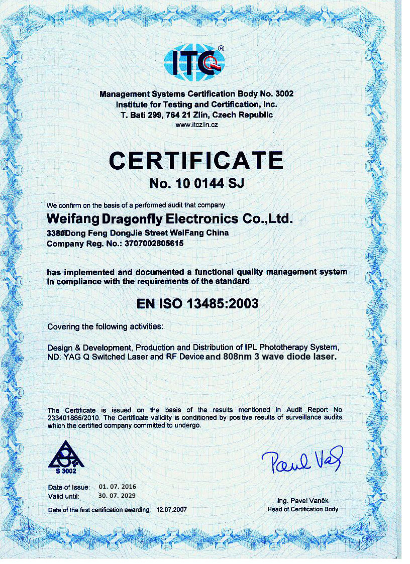CERTIFICAT ISO13485-DF